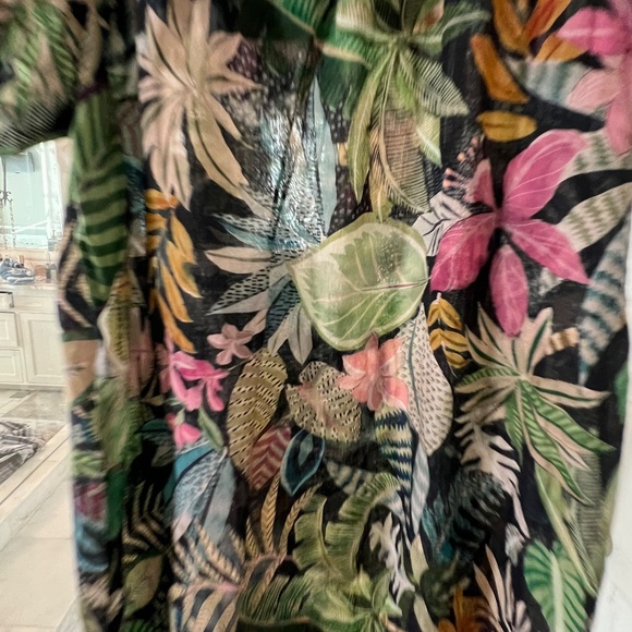 Johnny Was Tropical Puff Sleeve Dress - Picture 11 of 16